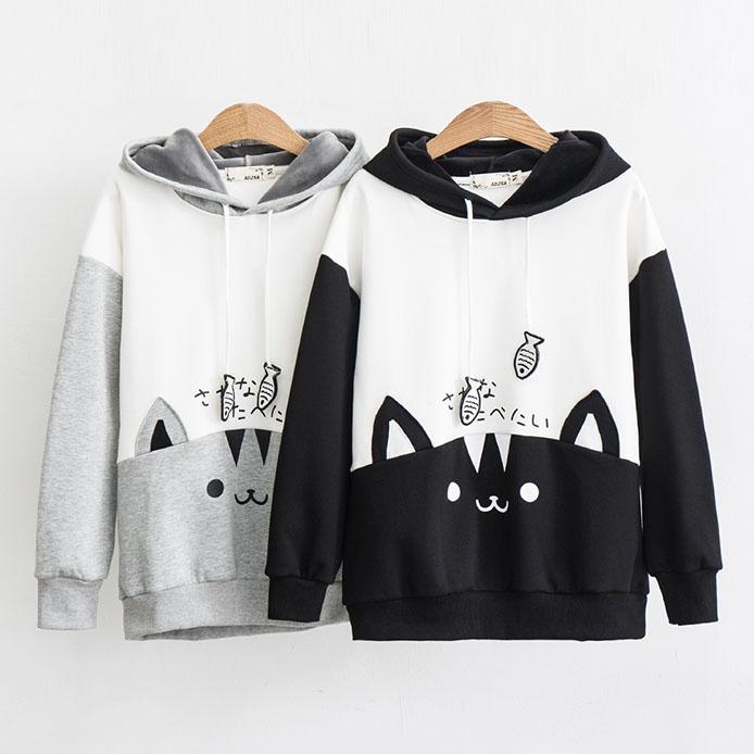 Japanese Harajuku Winter Neko Fish Play Sweater SD01710 – SYNDROME ...