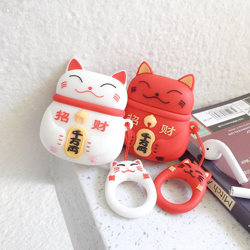 Lucky Cat Airpods Case SD01246 - SYNDROME - Cute Kawaii Harajuku Street Fashion Store
