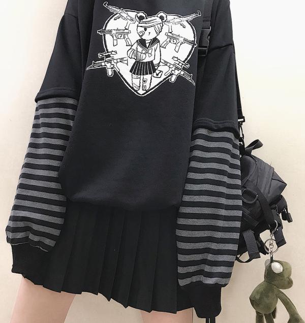 Japanese Harajuku Winter Machine Gun Bear Sweater SD00068 – SYNDROME ...