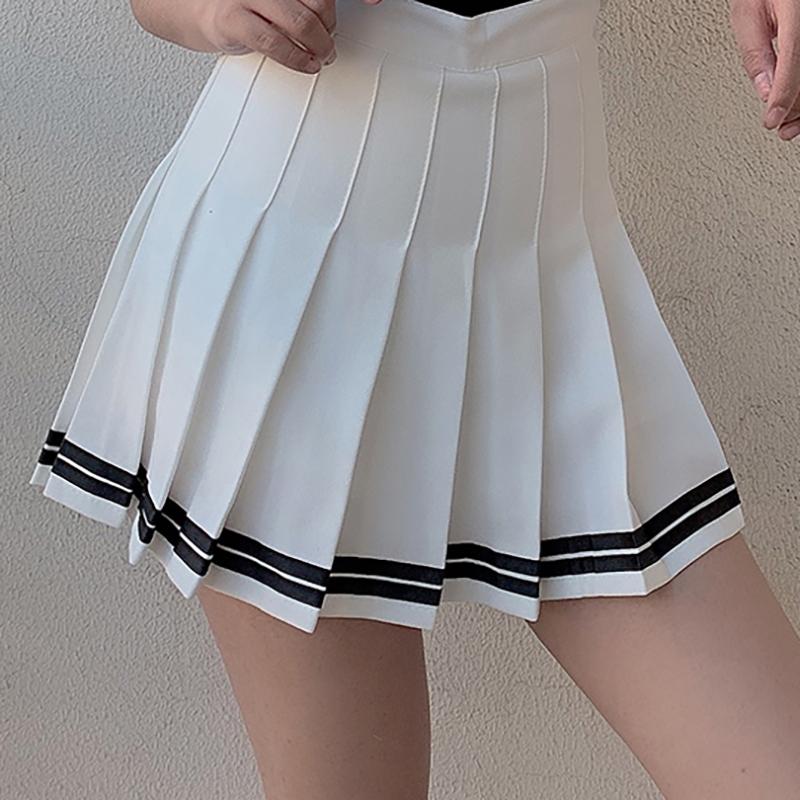Japanese Soft Girl Summer Double Striped Pleated Skirt SD01971 ...