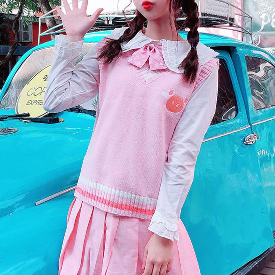 Embroidered Knitted Vest SD00836 - SYNDROME - Cute Kawaii Harajuku Street Fashion Store