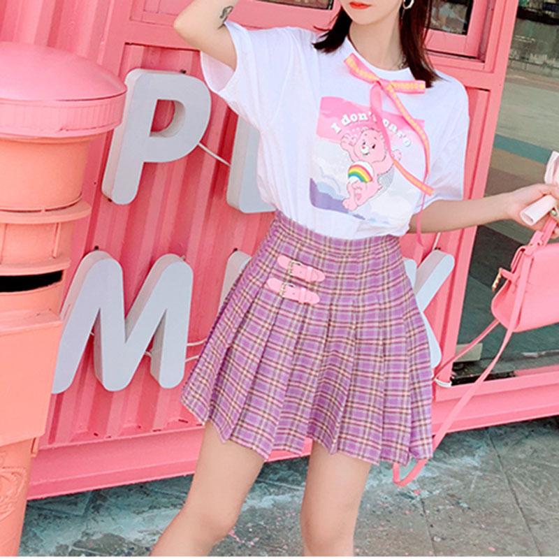 Double Belts Pleated Skirt SD01182 - SYNDROME - Cute Kawaii Harajuku Street Fashion Store