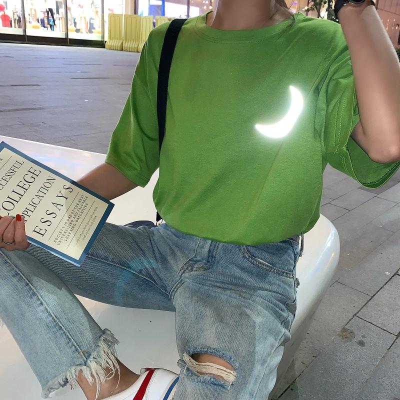 Reflective Moon T-shirt SD01117 - SYNDROME - Cute Kawaii Harajuku Street Fashion Store