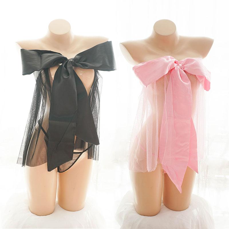 Japanese Silk Mesh Bow Bra Lingerie Set SD00799 – SYNDROME - Cute Kawaii  Harajuku Street Fashion Store