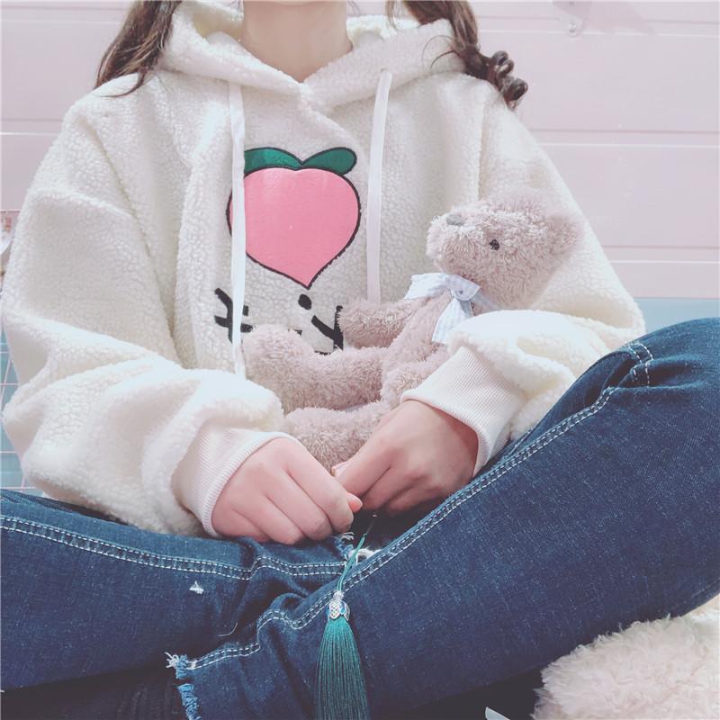 Peachy Fleece Hoodie Sweater SD00586 - SYNDROME - Cute Kawaii Harajuku Street Fashion Store