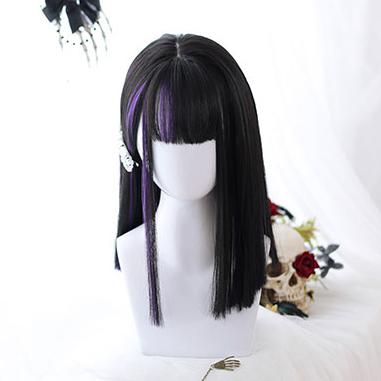 Dark Purple Black Straight Wig SD00980 - SYNDROME - Cute Kawaii Harajuku Street Fashion Store