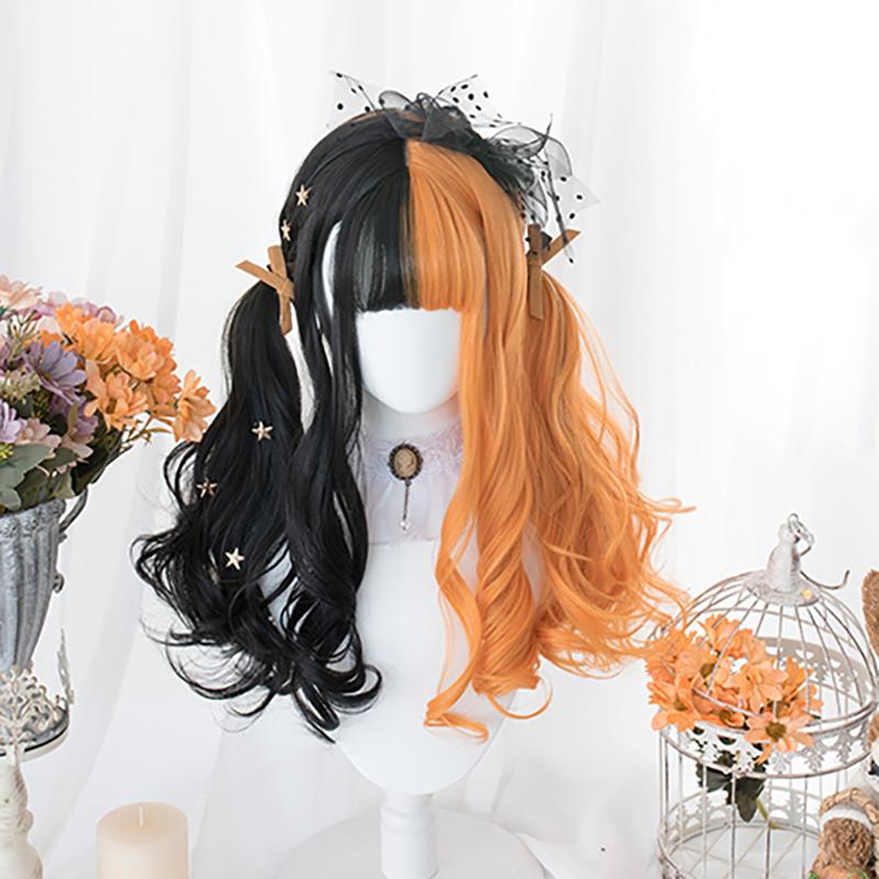 Halloween Black Orange Split Wig SD01421 - SYNDROME - Cute Kawaii Harajuku Street Fashion Store