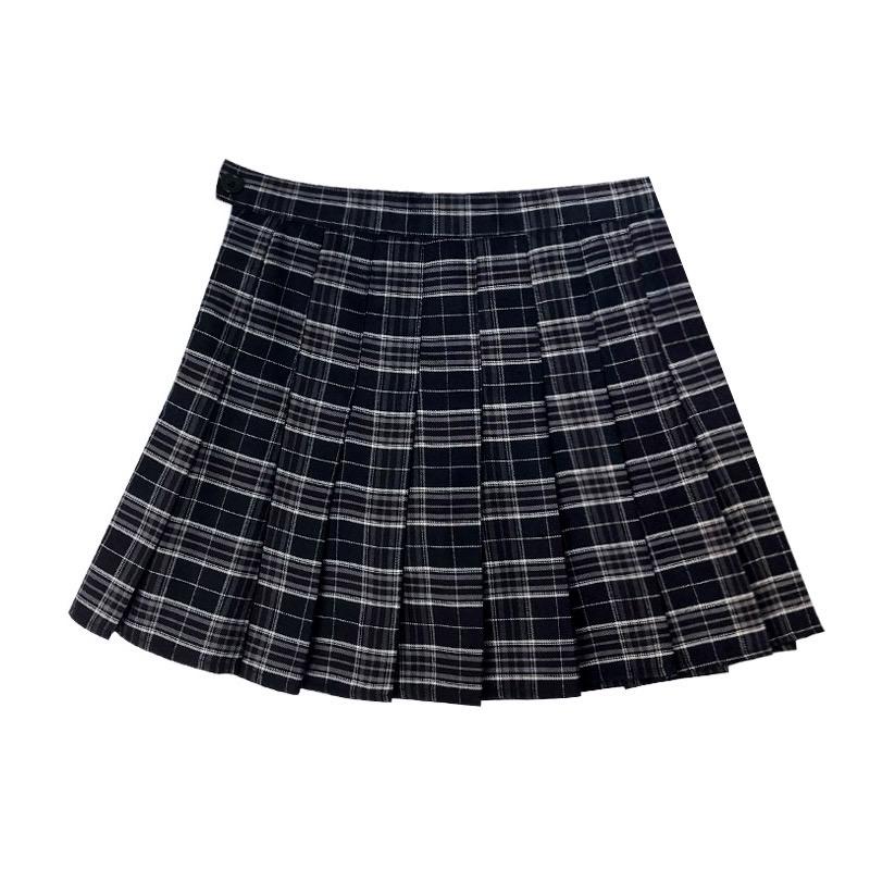 Navy Blue Plaid Pleated High Waist Skirt SD00619 – SYNDROME - Cute ...