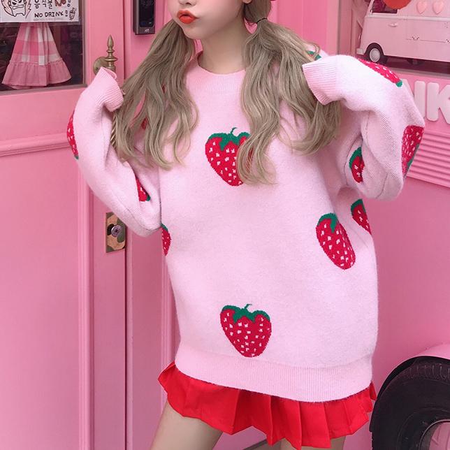 Winter Strawberry Sweater SD00936 - SYNDROME - Cute Kawaii Harajuku Street Fashion Store