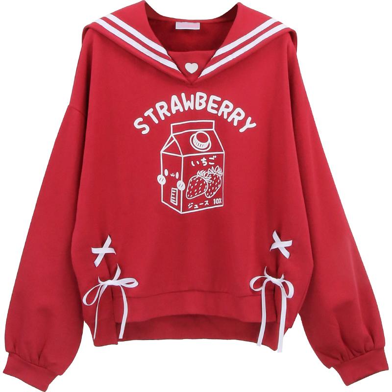Pre-order Strawberry Milk Sailor Sweater SD01718 - SYNDROME - Cute Kawaii Harajuku Street Fashion Store