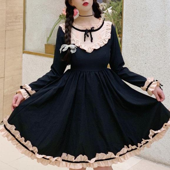 Black Ruffle Lolita Dress SD00023 - SYNDROME - Cute Kawaii Harajuku Street Fashion Store