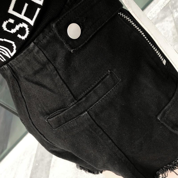 Ripped Double Zipper Shorts SD01522 - SYNDROME - Cute Kawaii Harajuku Street Fashion Store