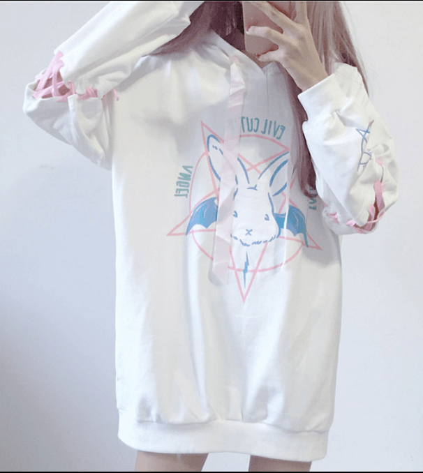 Fallen Evil Bunny Sweater SD00716 - SYNDROME - Cute Kawaii Harajuku Street Fashion Store