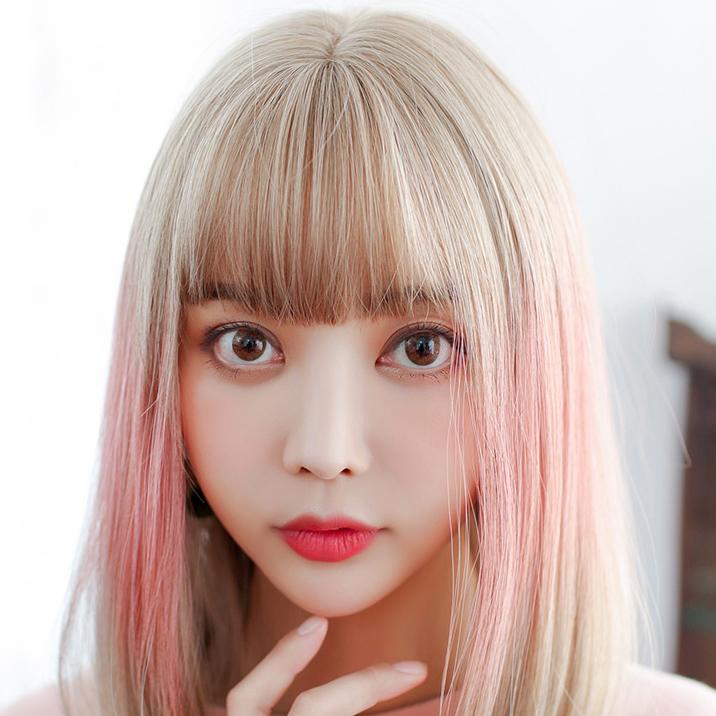 Gradient Pink Brown K-pop Short Wig SD02453 - SYNDROME - Cute Kawaii Harajuku Street Fashion Store