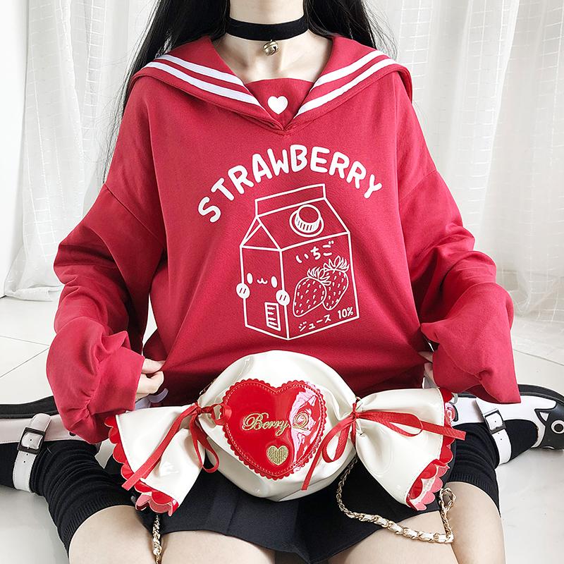 Japanese strawberry sale milk sweater