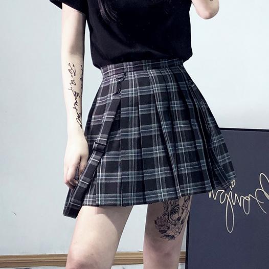 Retro Strap Pleated Skirt SD01302 - SYNDROME - Cute Kawaii Harajuku Street Fashion Store
