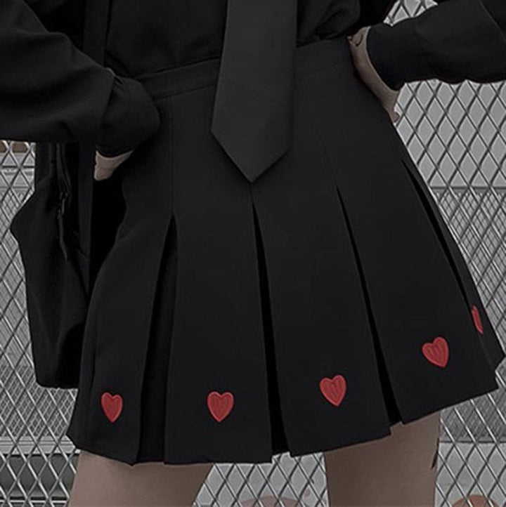 Heart Pleated Skirt SD01268 - SYNDROME - Cute Kawaii Harajuku Street Fashion Store