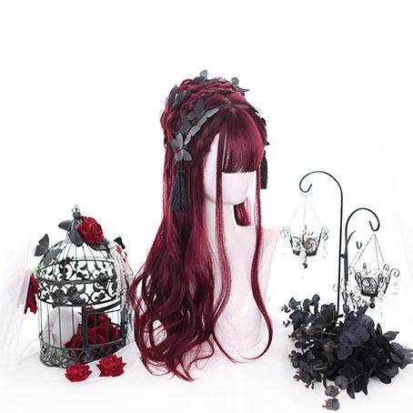 Elegant Bordeaux Red Wig SD01444 - SYNDROME - Cute Kawaii Harajuku Street Fashion Store