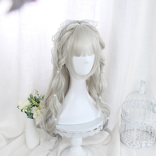 Silver White Wave Long Wig SD01029 - SYNDROME - Cute Kawaii Harajuku Street Fashion Store