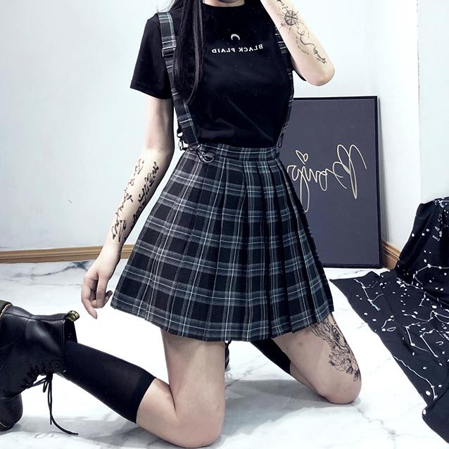 Korean Summer Grunge Retro Strap Pleated SkirtSD01302 – SYNDROME - Cute ...