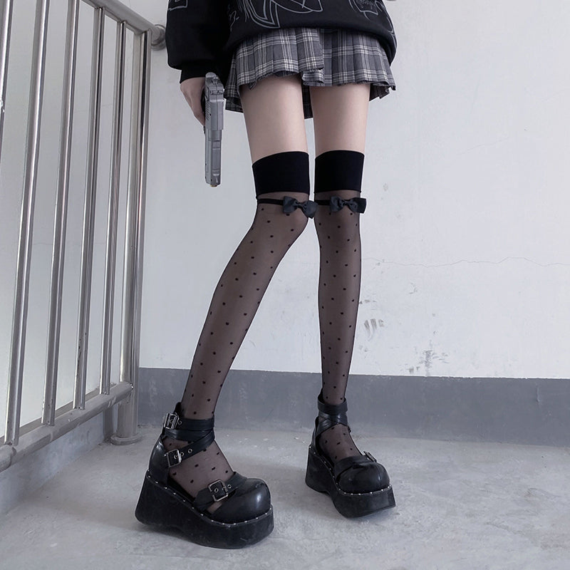 Criss-Cross Thigh Highs, IGNI Leather Jacket & Punk Accessories – Tokyo  Fashion