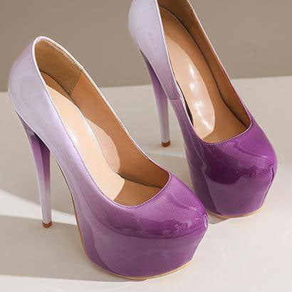 Purple White High Heel Shoes SD02481