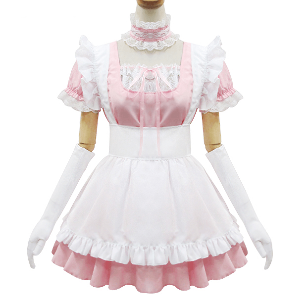 Japanese Sweet Lace Ruffle Apron Maid Dress Sd00362 Syndrome Cute Kawaii Harajuku Street