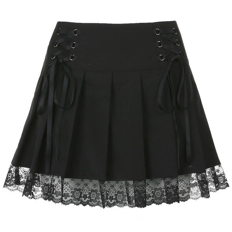 Ribbon Lace Pleated Skirt SD01935
