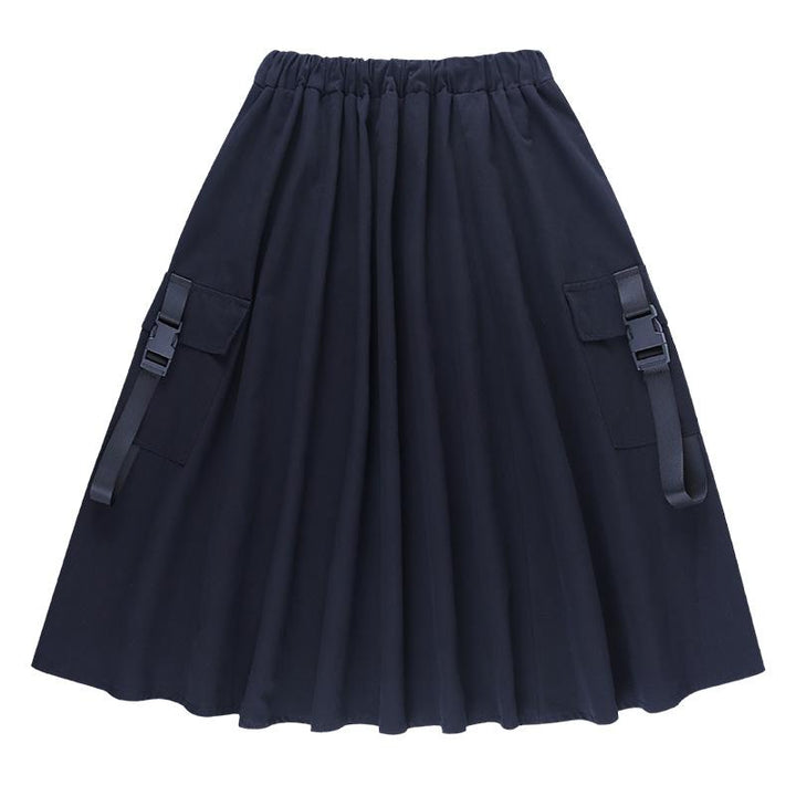 Strap Pocket High Waist Long Skirt SD00880