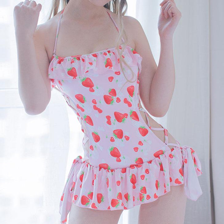 Strawberry Ruffle Swimsuit SD00794