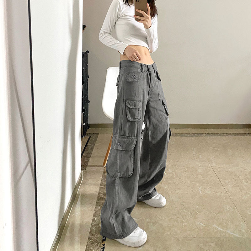 Japanese Harajuku Street Multi Pocket Gray Pants – SYNDROME - Cute ...