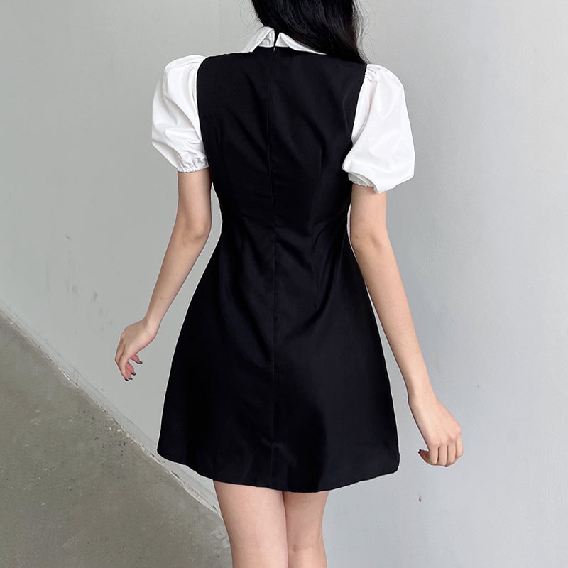 Summer Polo Slim Black White Dress SD01784