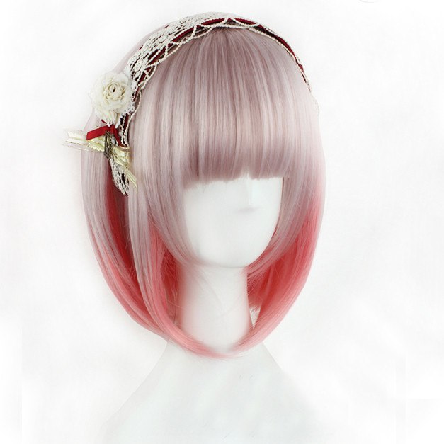 Gradient Light Pink Short Wig SD00262 - SYNDROME - Cute Kawaii Harajuku Street Fashion Store