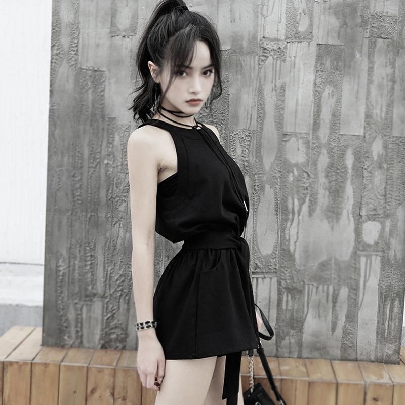 Black Casual Short Jumpsuit SD00251 - SYNDROME - Cute Kawaii Harajuku Street Fashion Store