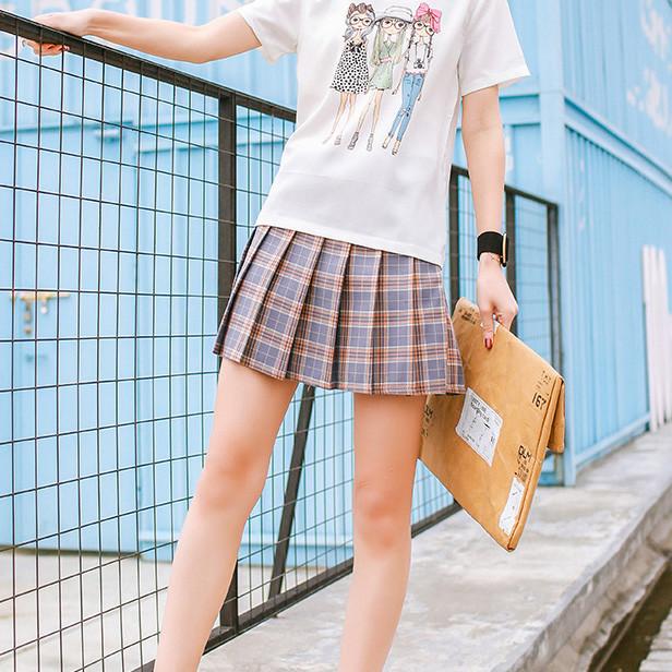 Double Color Plaid Skirt SD00628 - SYNDROME - Cute Kawaii Harajuku Street Fashion Store