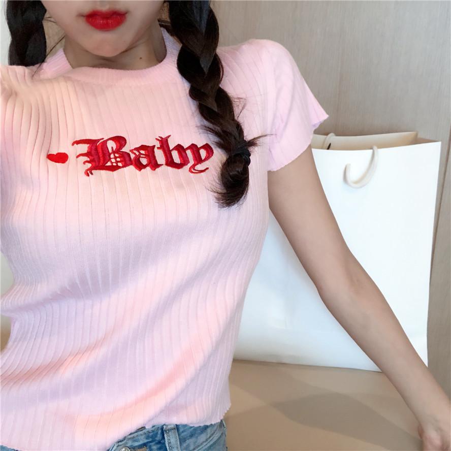 Heart Baby Embroidered T-shirt SD02386 - SYNDROME - Cute Kawaii Harajuku Street Fashion Store