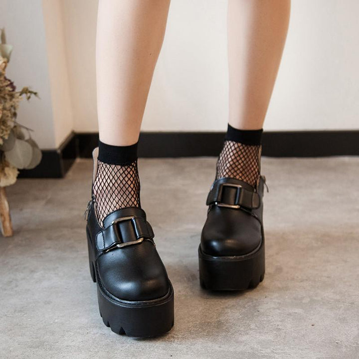 Black Double Straps Dolly Shoes SD02424 - SYNDROME - Cute Kawaii Harajuku Street Fashion Store