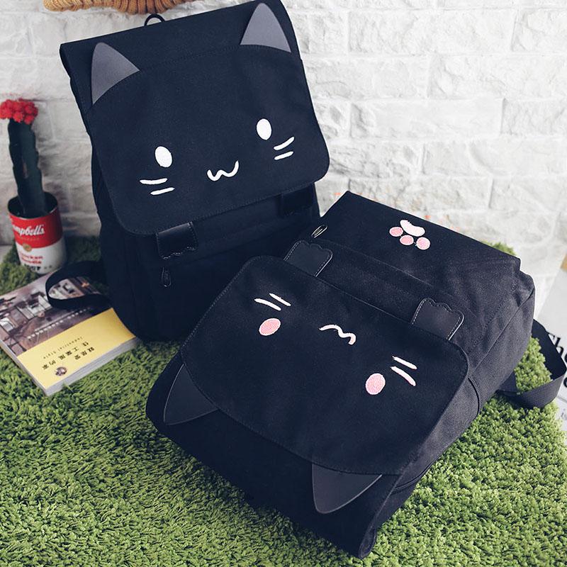 Cat Ears Canvas Backpack SD00730 - SYNDROME - Cute Kawaii Harajuku Street Fashion Store