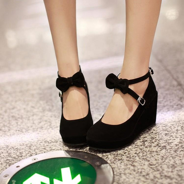 Japanese Sweet Soft Girl Bow Strap Heel Shoes SD00228 – SYNDROME - Cute ...
