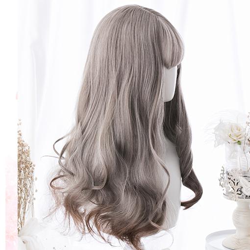 Grey Gradient Curly Long Wig SD00180 - SYNDROME - Cute Kawaii Harajuku Street Fashion Store