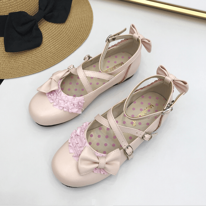 Sweet Lolita Bow Cross Strap Shoes SD00367 - SYNDROME - Cute Kawaii Harajuku Street Fashion Store