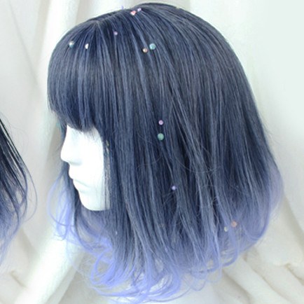 Short navy blue outlet wig