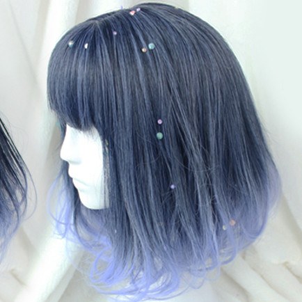 Gradient Dark Navy to Light Blue Wig SD00486 - SYNDROME - Cute Kawaii Harajuku Street Fashion Store