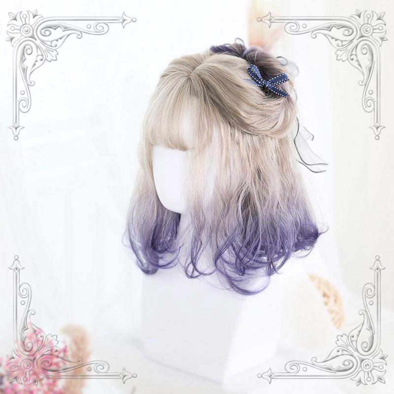 Blonde Purple Short Wig SD01047 - SYNDROME - Cute Kawaii Harajuku Street Fashion Store