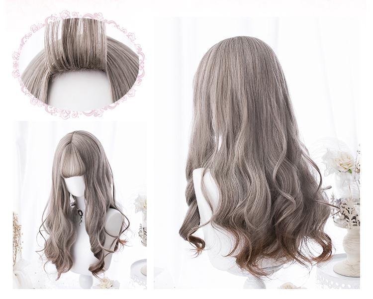 Grey Gradient Curly Long Wig SD00180 - SYNDROME - Cute Kawaii Harajuku Street Fashion Store