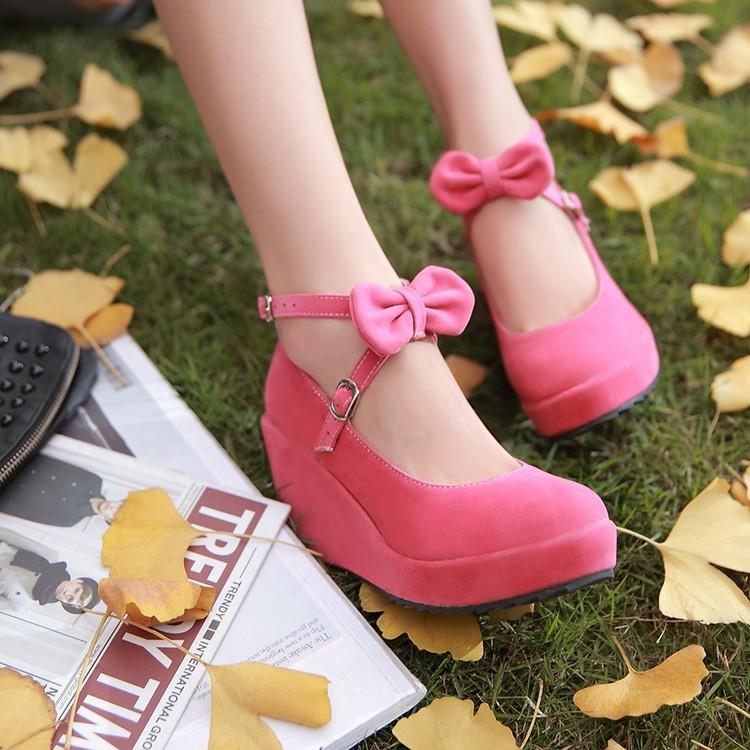 Japanese Sweet Soft Girl Bow Strap Heel Shoes SD00228 – SYNDROME - Cute ...