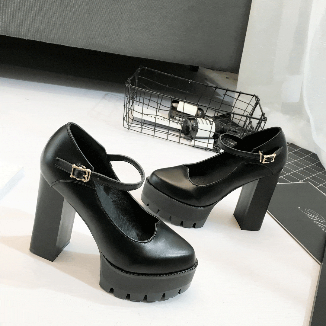 Black lolita Strap High Heels Shoes SD00229 - SYNDROME - Cute Kawaii Harajuku Street Fashion Store