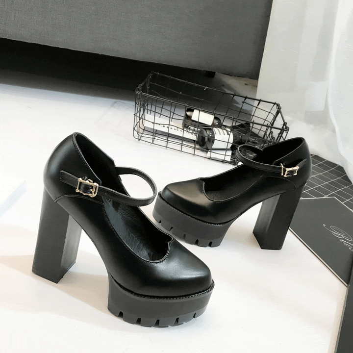 Black lolita Strap High Heels Shoes SD00229 - SYNDROME - Cute Kawaii Harajuku Street Fashion Store