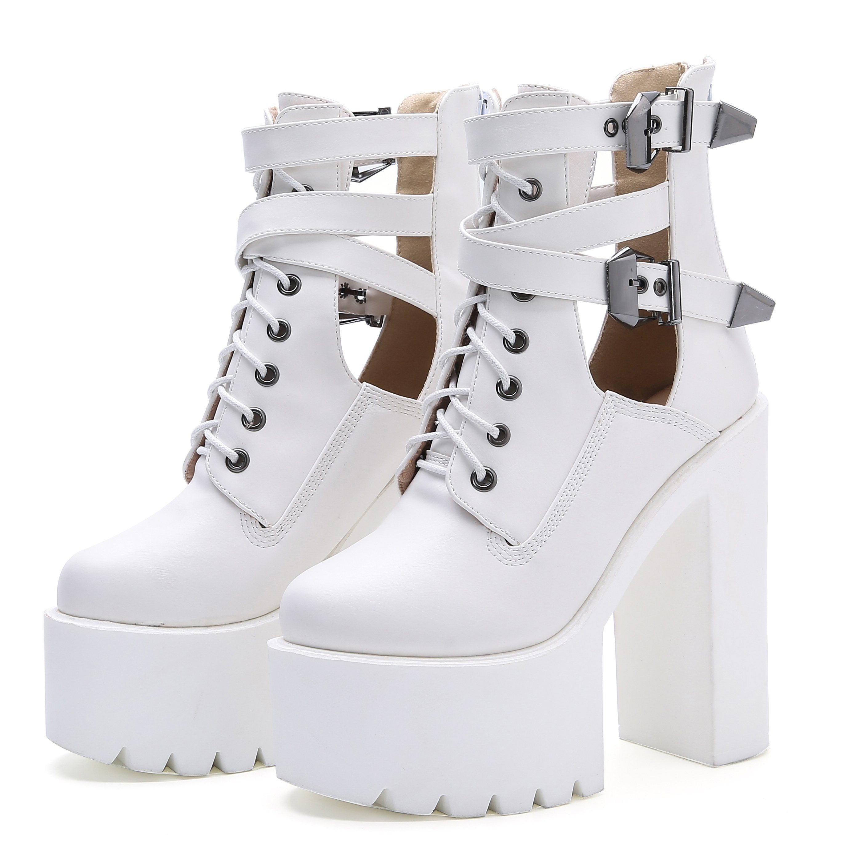 POLLY White Platform Heel Slide Sandal | Women's Heels – Steve Madden
