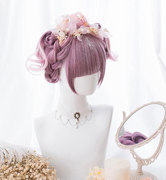 Red Purple Gradient Curly Long Wig SD00179 - SYNDROME - Cute Kawaii Harajuku Street Fashion Store